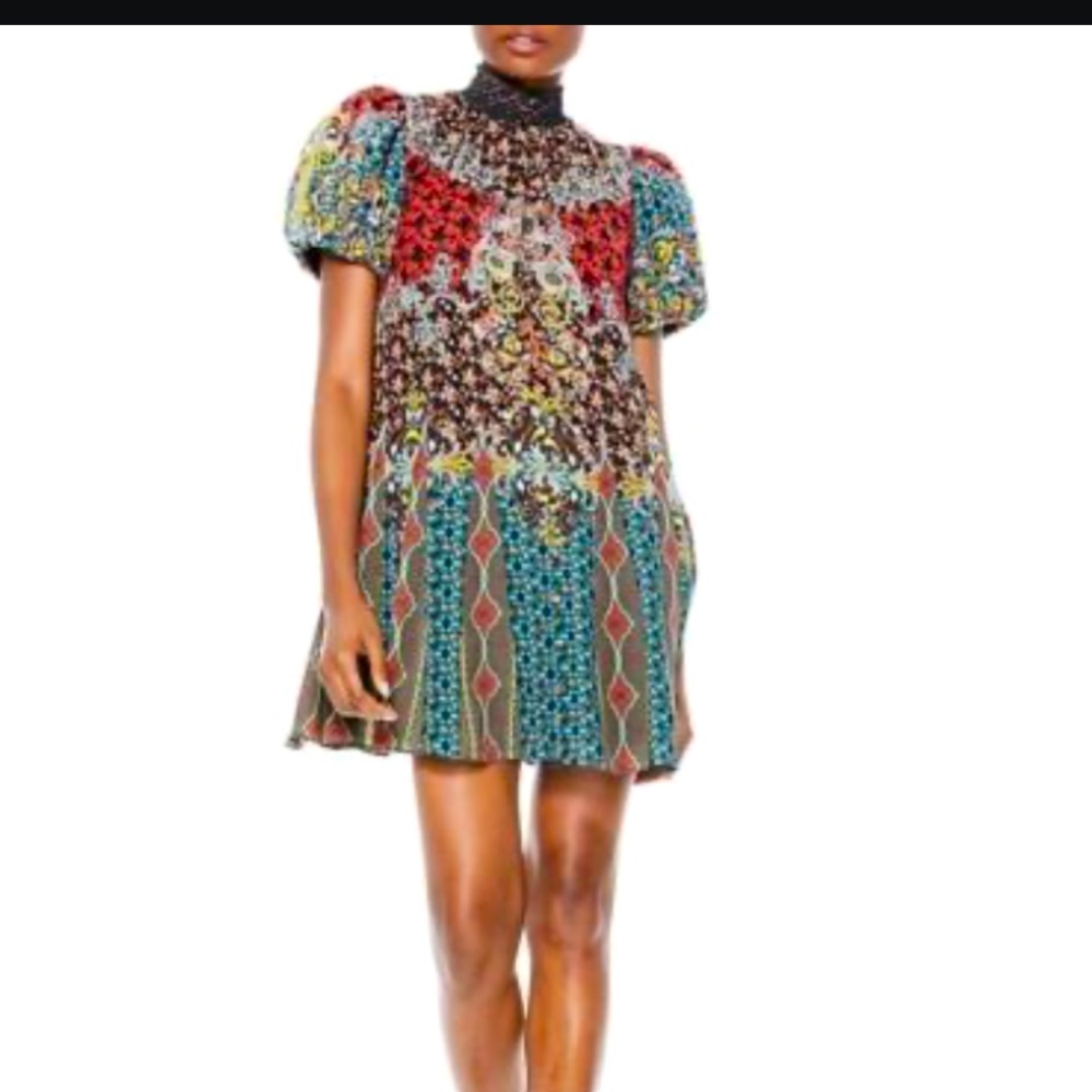 Alice + Olivia Janis Mixed Print Mini Dress in Always Forever Multi Size 8